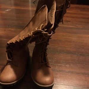 Stevie’s tan girls leather boots